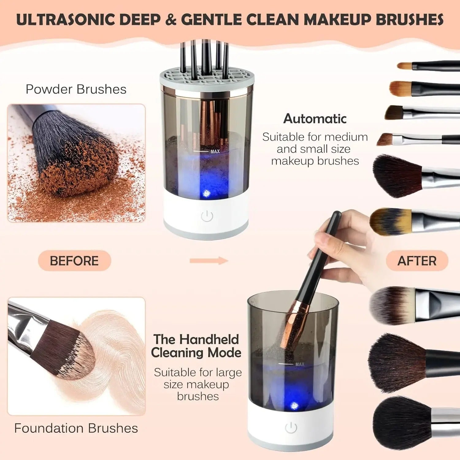 Electric Makeup Brush Cleaner - Fast, Effective